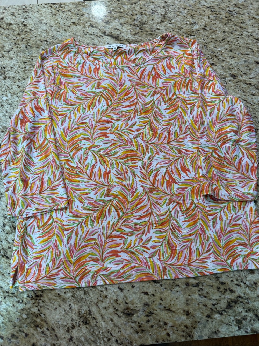 Emily Daniels Colorful Palm Leaf Tropical Top Shirt XL - Picture 3 of 11